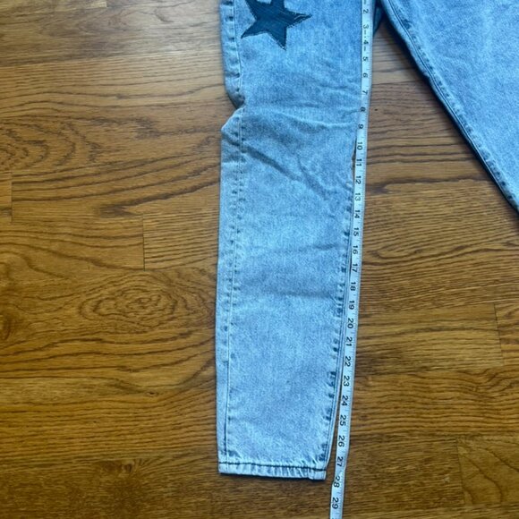 Unemployed Denim Straight Leg Jeans Distressed w/Star Patch Appliqués Size 27 - Picture 5 of 11